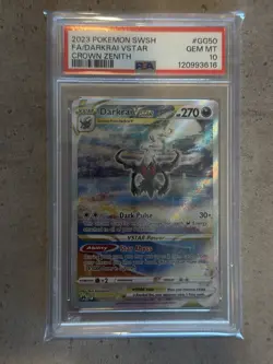 2023 POKEMON SWORD & SHIELD CROWN ZENITH #GG50 FULL ART/DARKRAI VSTAR PSA 10 - Image 1