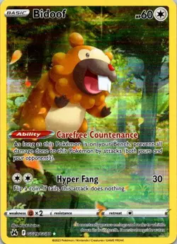 Pokemon TCG Bidoof GG29/GG70 Crown Zenith: Galarian Gallery Holo NM (SKU 1-4) - Image 1