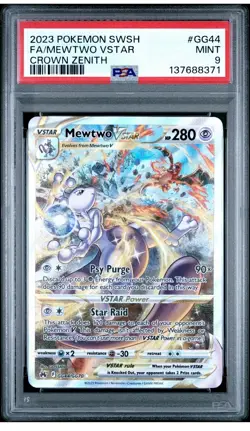 2023 POKEMON SWORD AND SHIELD CROWN ZENITH #GG44 FA/MEWTWO VSTAR CROWN ZENITH - Image 1