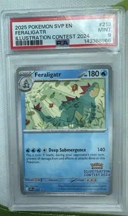 0194 Feraligatr 2025 Pokemon SVP EN #213 2024 Illustration Contest PSA 9 - Image 1