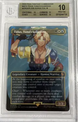 BGS 10 PRISTINE MTG Final Fantasy Tidus Yuna's Guardian Surge Foil 0213 - Image 1