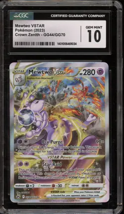 Pokemon Mewtwo VSTAR Crown Zenith Galarian Gallery Full Alt Art #GG44 CGC 10 - Image 1