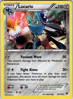 Lucario (63) 63/124 XY - Fates Collide Pokemon TCG NM Holo - Image 1