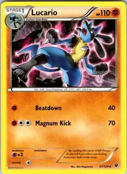 Lucario (47) 47/124 XY - Fates Collide Pokemon TCG NM Normal - Image 1