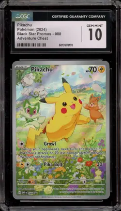 Pokemon Pikachu Paldea Adventure Chest Illustration Rare Promo SVP EN 088 CGC 10 - Image 1