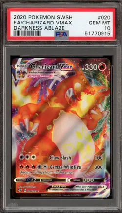 Pokemon Charizard VMAX Darkness Ablaze Full Art #020 PSA 10 Gem Mint - Image 1