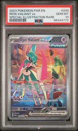 2023 IRON VALIANT EX 249/182 SPECIAL ILLUSTRATION RARE POKEMON PSA 10 - Image 1