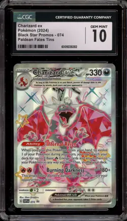 Pokemon Charizard ex Paldean Fates Tins Ultra Rare Promo SVP EN 074 CGC 10 - Image 1