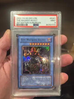 Yu-Gi-Oh The Masked Beast 1st Edition LON-E001 Ultra Rare PSA Graded 9 - Image 1
