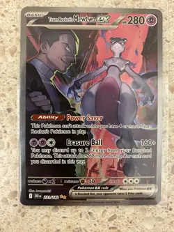 Team Rocket's Mewtwo ex 231/182 SIR Destined Rivals Pokemon Card TCG - Image 1