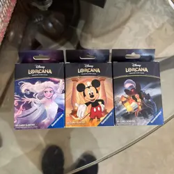 ✅ Disney Lorcana TCG The First Chapter 3 Pack Card Sleeves Elsa Mickey Hook NEW - Image 1