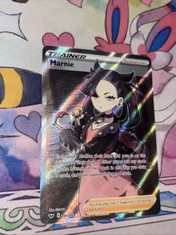 Pokemon Marnie Full Art Holo Ultra Rare Card 200/202 Sword & Shield Base Set - Image 3