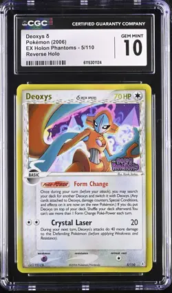 CGC 10 Deoxys EX Holon Phantoms 5/110 Reverse Holo Stamped Pokemon Card - Image 1