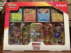 Pokemon Scarlet & Violet - 151 (5-Pack) Mini Tins w/ 4 Promo cards Costco Sealed - Image 1