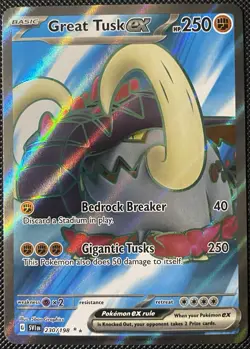 Great Tusk ex 230/198 SV01: Scarlet & Violet Base Set Holo - Pokemon Card - Image 1