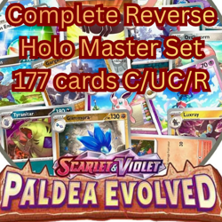 Paldea Evolved Complete Reverse Holo Foil Master Set - 177 Pokemon Cards NM - Image 1