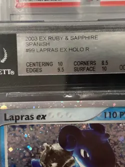 ~ESP~ SPANISH BGS 9 Lapras ex Ruby Sapphire 99 Pack Fresh Pokemon Card - Image 2