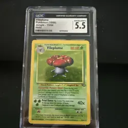 CGC 5.5 MINT Vileplume 1999 Jungle 15/64 Holo Pokemon Card - Image 1