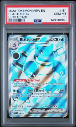 2023 POKEMON MEW EN-151 #184 BLASTOISE EX ULTRA RARE PSA 10 - Image 1