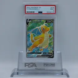 2022 Pokemon Go #076 Full Art Dragonite V PSA 9 - Image 1