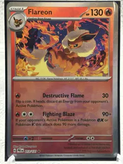 Pokemon TCG Flareon EX Prismatic Evolutions Double Rare Pokeball Pattern - Image 1