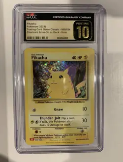Pokemon Pikachu 008/034 Trading Card Game Classic Holo CGC Pristine 10 40 HP - Image 1