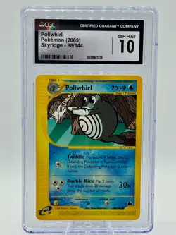 VINTAGE Skyridge EReader 2003 Poliwhirl 88/144 Pokemon Card CGC 10 Gem Mint - Image 1