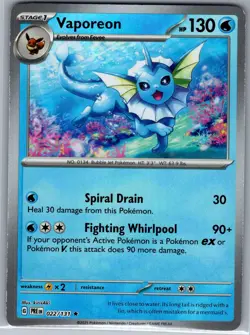 Vaporeon (Poke Ball) 022/131 SV: Prismatic Evolutions - Pokemon Card - NM - Image 1