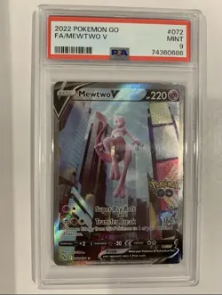 Pokemon Go Mewtwo v Full Art Holo Ultra Rare Card 072/078 PSA 9 - Image 1