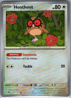 Hoothoot (Poke Ball) 077/131 SV: Prismatic Evolutions - Pokemon Card - NM - Image 1