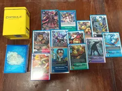 Digimon tcg - Small card Lot - with deck box and card sleeves - Image 1