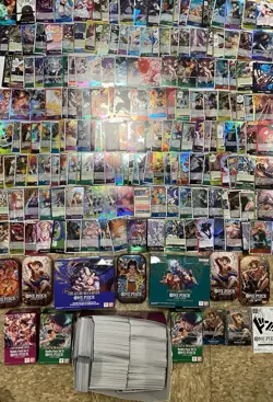 ONE PIECE Card Lot (1200) 5 Tins, 5 Boxes, Sealed Promo Cards, SR OP01-OP14, Don - Image 1
