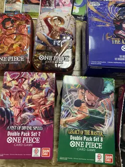 ONE PIECE Card Lot (1200) 5 Tins, 5 Boxes, Sealed Promo Cards, SR OP01-OP14, Don - Image 5