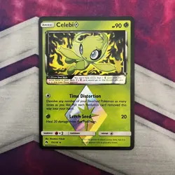 Pokemon TCG Celebi Prism Star Sun & Moon Lost Thunder Holo Rare Card 19/214 - Image 1