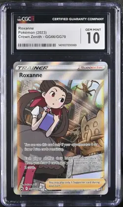 Pokemon TCG Roxanne CGC Grade 10 Crown Zenith: Galarian Gallery GG66/GG70 - Image 1