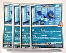 Pokemon TCG SV10 Destined Rivals Team Rocket's Murkrow 127/182 Uncommon x4 - Image 1
