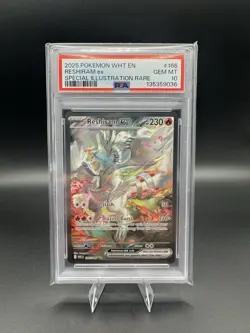 2025 Pokemon Reshiram EX 166/086 - SV: White Flare SR PSA 10 Gem Mint - Image 1