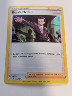 Boss's Orders 154/192 - Rebel Clash Pokemon Holo Foil Nice! - Image 1