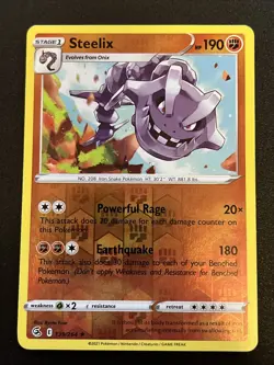 Pokemon TCG Steelix Fusion Strike 139/264 Reverse Holo Holo Rare - Image 1