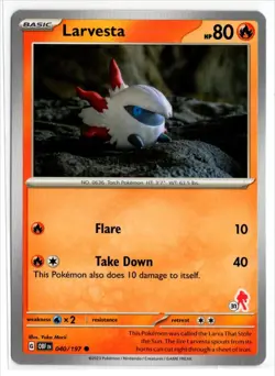 Pokemon Battle Academy 2024 Armarouge Deck #31 Obsidian Flames 040/197 Larvesta - Image 1