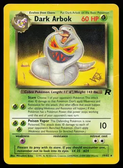 Dark Arbok W Stamped 19/82 Rare WOTC Promo Pokemon Card - Image 1