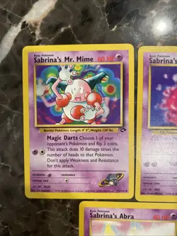 Pokemon TCG Sabrina's Gastly, Abra And Mr. Mime Gym Challenge Cards - Image 3
