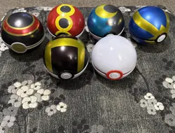 Lot Of 6 Metal Pokeballs For Display NO PACKS OR CARDS - Image 1