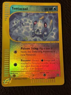 Tentacool Aquapolis Reverse Holo LP Edge Wear 113/147 Pokemon Card E Series 2003 - Image 1