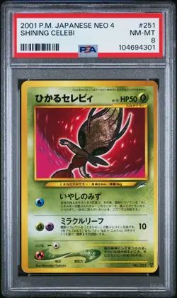 Pokemon Shining Celebi No. 251 PSA 8 NM-MT Japanese Neo Destiny Holo Rare 2001 - Image 1