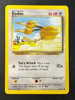 Doduo 48/102 4th Print Base Set - Common Pokemon Card - WOTC LP - Image 1