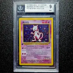 Pokemon 1. Edition Mewtu Deutsch Base Set Basis BGS 9 Beckett Mint - Image 1