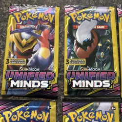 Lot of 10 Pokemon Unified Minds Sun & Moon 3 Card Mini Booster Packs - Image 2