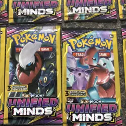 Lot of 10 Pokemon Unified Minds Sun & Moon 3 Card Mini Booster Packs - Image 4
