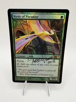 Magic The Gathering Birds of Paradise Holo M11 Artist Signed Card Rare NM - Image 1